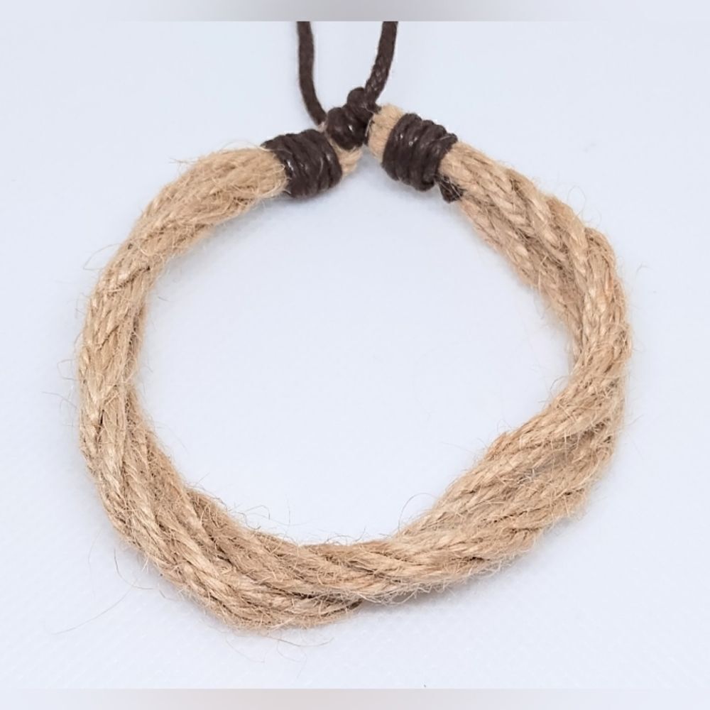 Men's bracelet‎ braided rope brown new d96